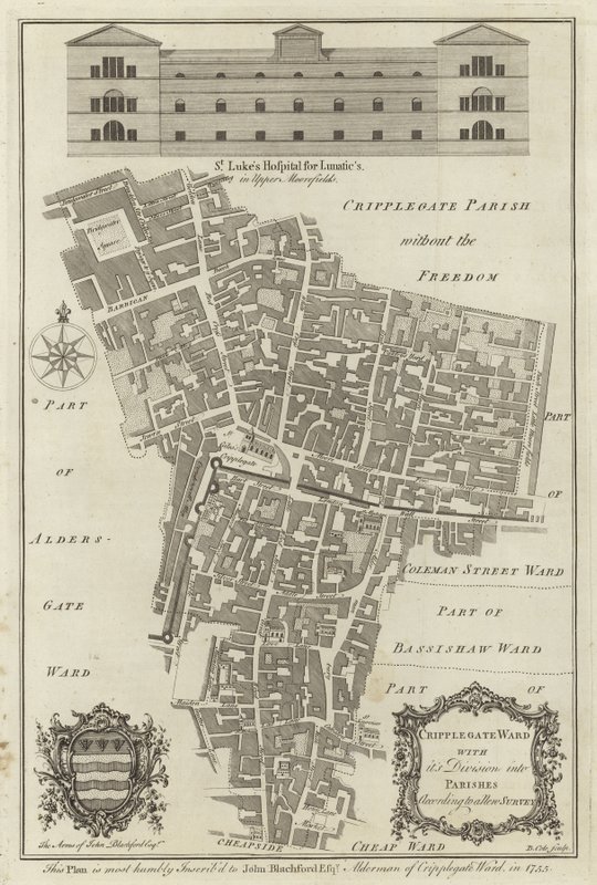 Cripplegate Ward térképe, London alkotó: English School