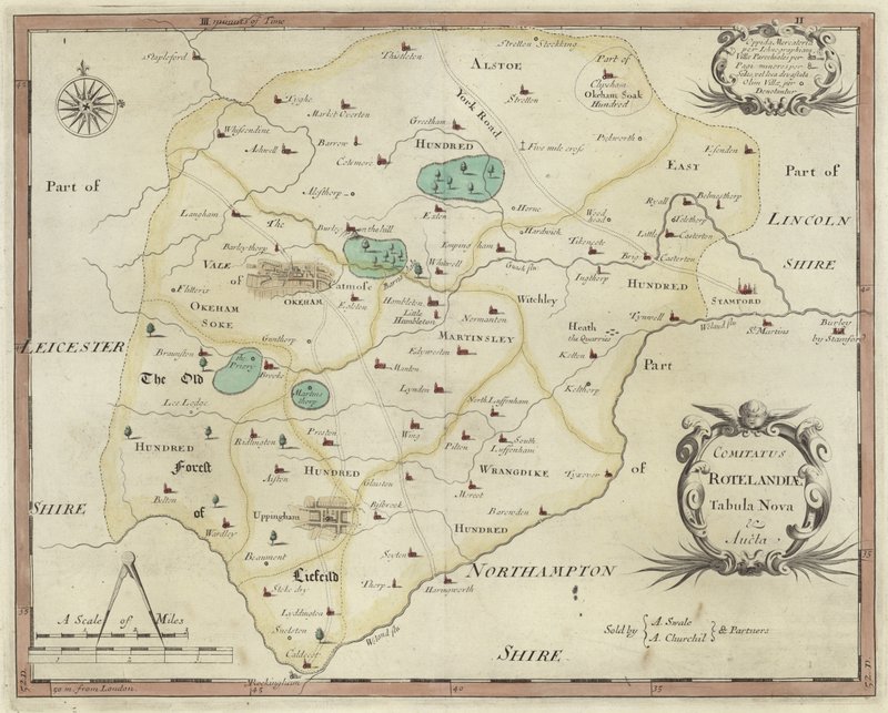 Rutland térképe (színes gravírozás) alkotó: English School
