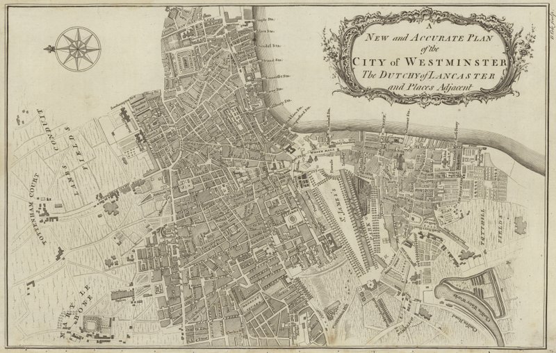 Westminster város és a londoni Lancaster hercegség térképe alkotó: English School