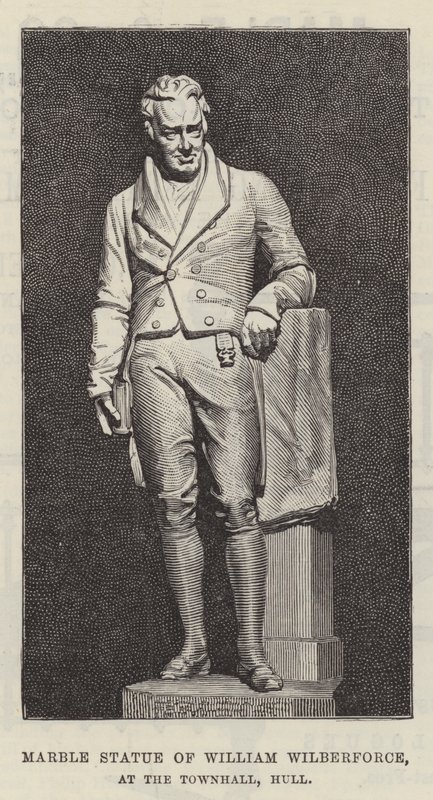William Wilberforce márványszobra a városházán, Hull (metszet) alkotó: English School