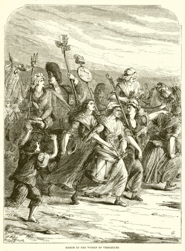 A nők márciusa Versailles-ba alkotó: English School