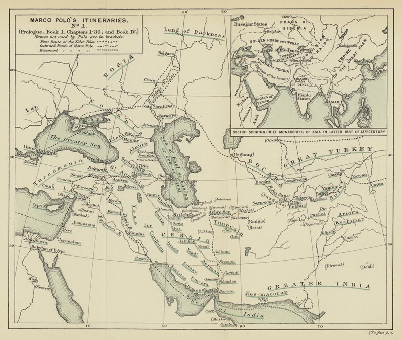 Marco Polo útvonalai I. sz. (litográfia) alkotó: English School