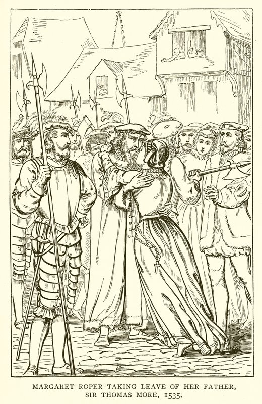 Margaret Roper búcsút vesz apjától, Sir Thomas More-tól, 1535 alkotó: English School