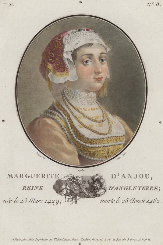 Anjou Margit, VI. Henrik angol király hitvese (színes metszet) alkotó: English School