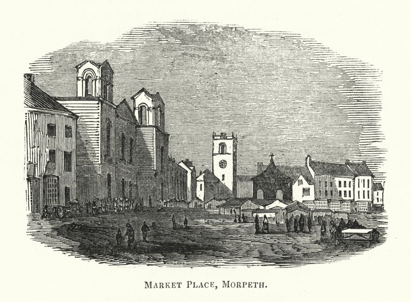 Market Place, Morpeth (metszet) alkotó: English School
