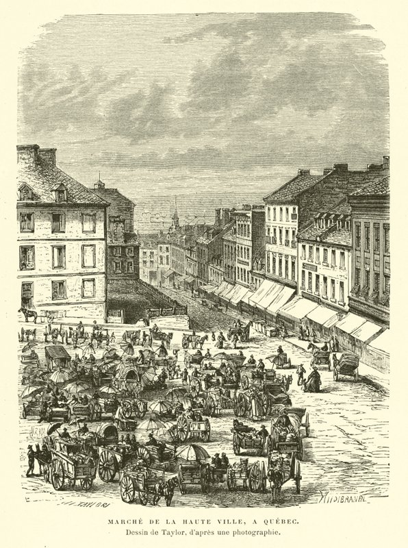 A felsőváros piaca, Quebec City, Kanada alkotó: English School