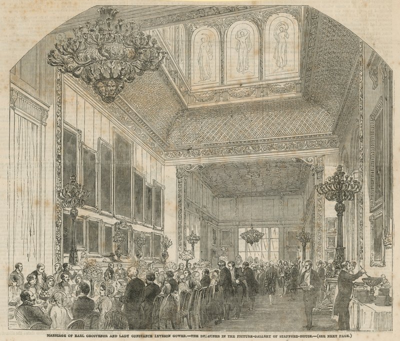 Earl Grosvenor és Lady Constance Leveson Gower házassága alkotó: English School
