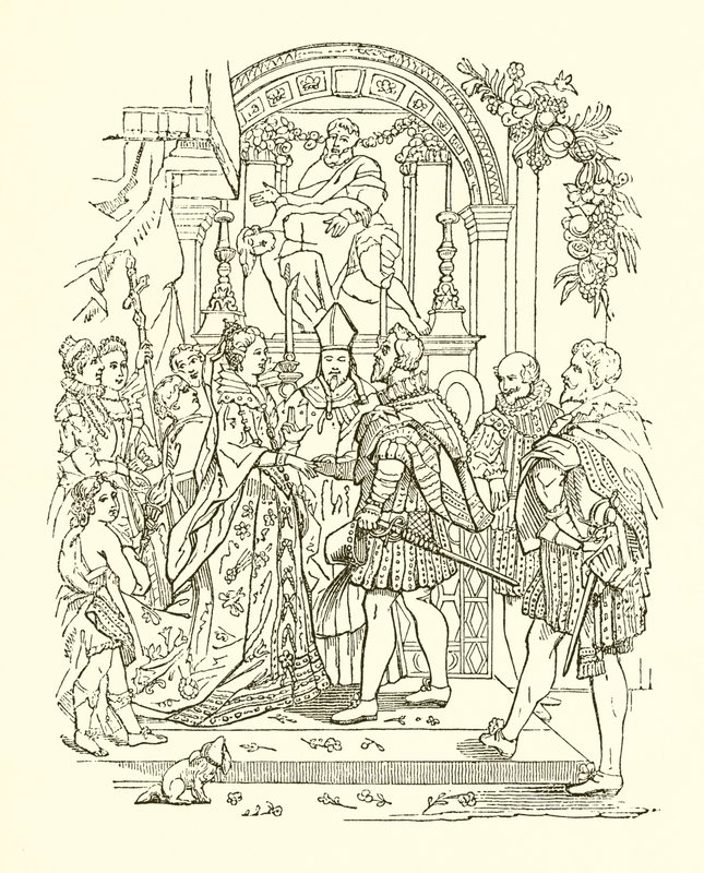 IV. Henrik és Mary de Medicis házassága alkotó: English School