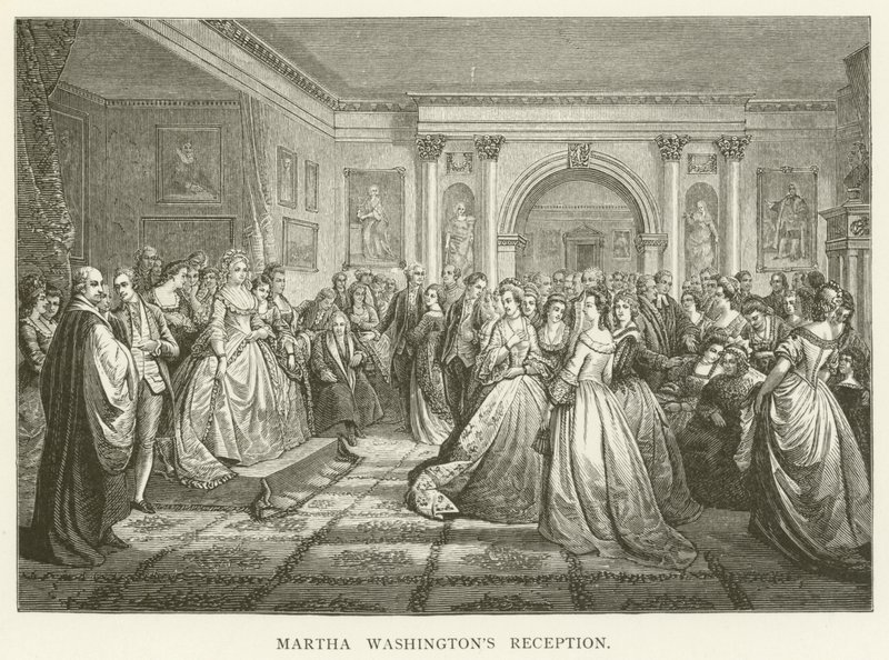 Martha Washington fogadása alkotó: English School