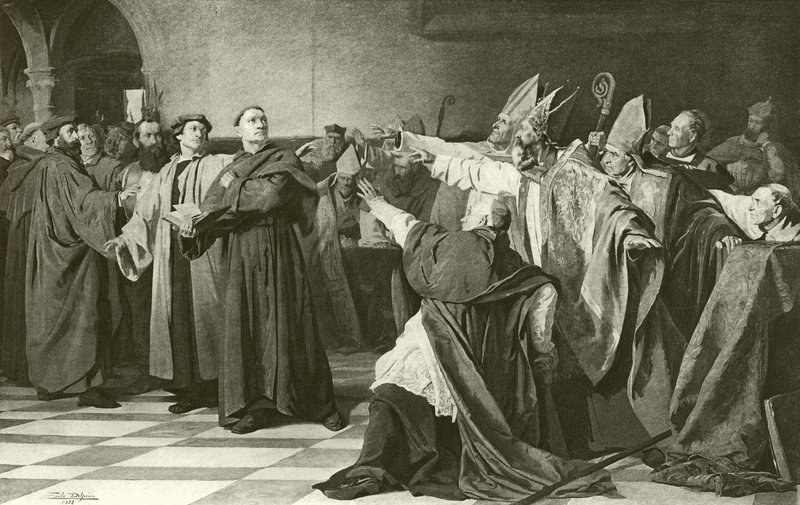 Luther Márton a wormsi zsinat előtt (mélynyomás) alkotó: English School