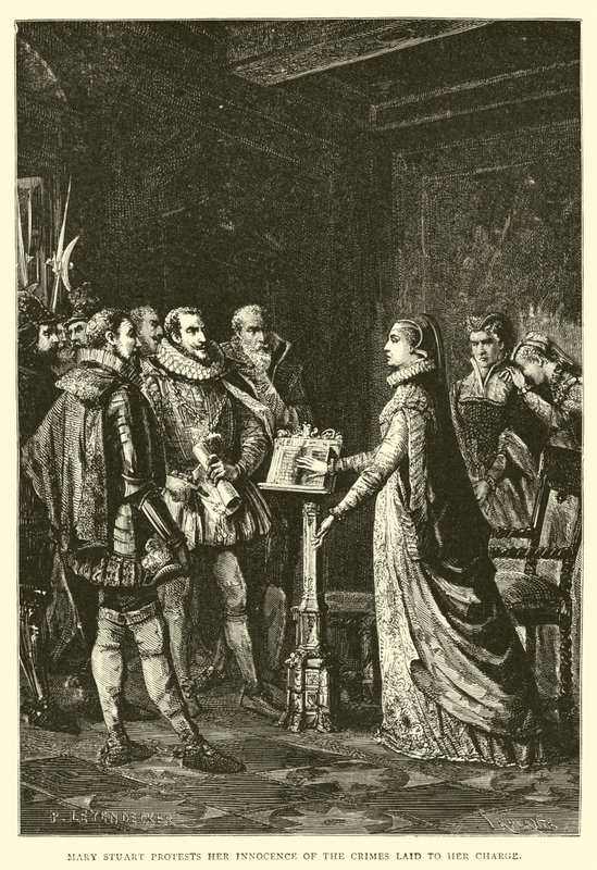 Mary Stuart tiltakozik ártatlansága ellen a vád alá helyezett bűncselekményekben alkotó: English School