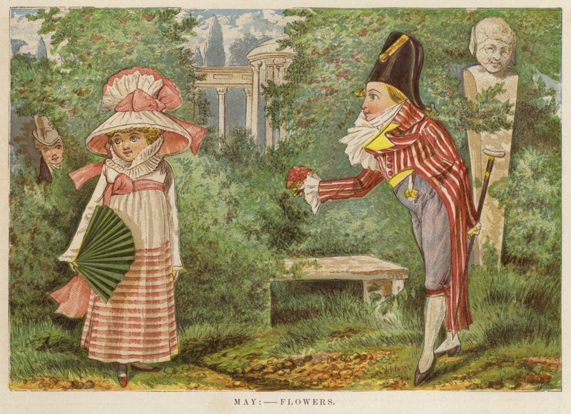 Május: virágok (színes litho) alkotó: English School