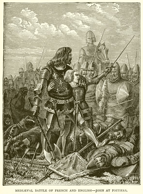 Középkori francia és angol csata – John Poitiers-ben alkotó: English School