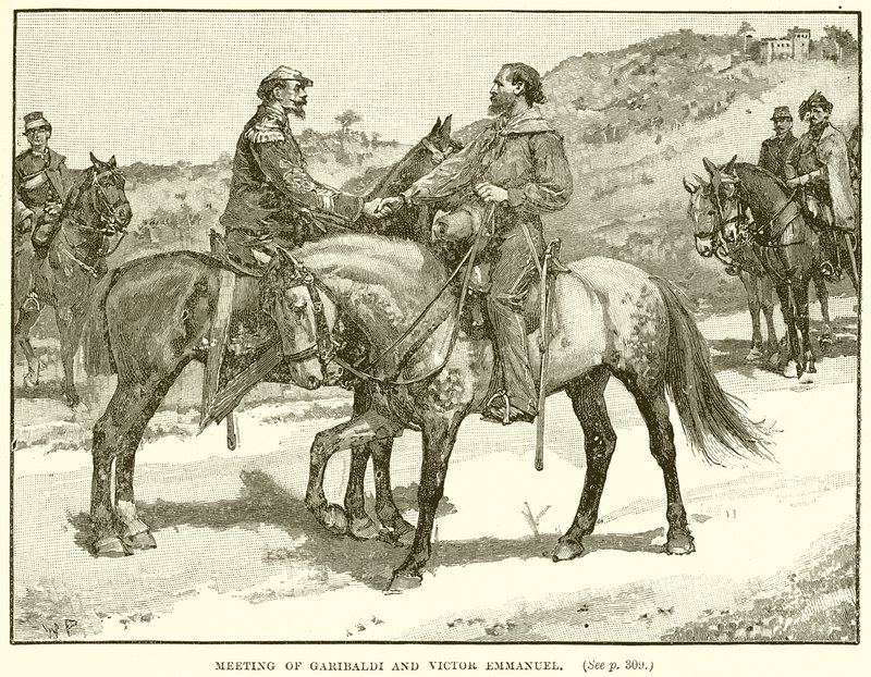 Garibaldi és Victor Emmanuel találkozása alkotó: English School