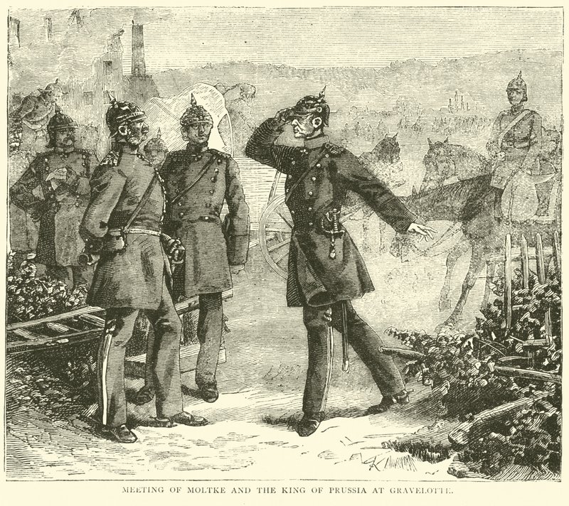 Moltke és a porosz király találkozása Gravelotte-ban, 1870 augusztusában alkotó: English School