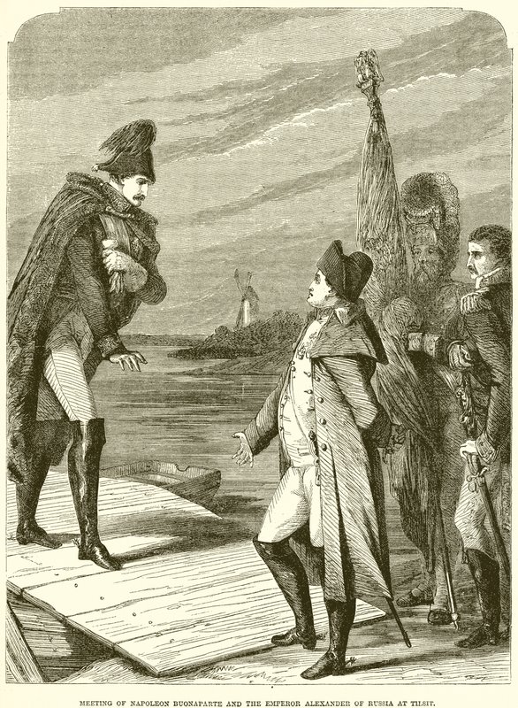Buonaparte Napóleon és Sándor orosz császár találkozója Tilsitben alkotó: English School