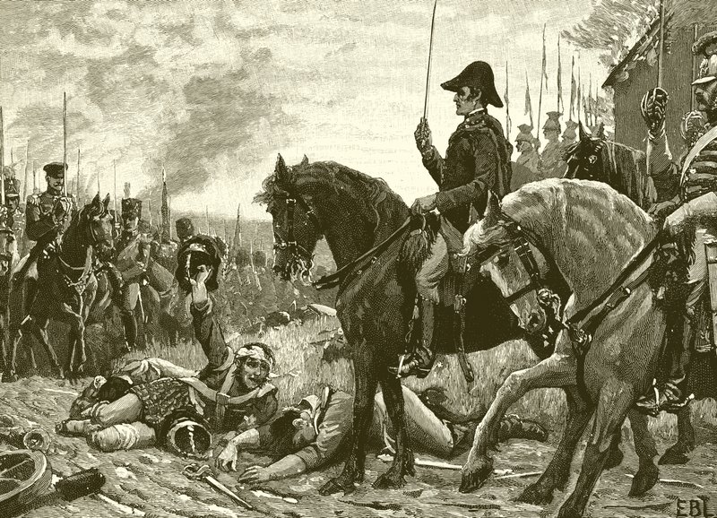 Wellington és Blucher találkozása a waterlooi csata után alkotó: English School