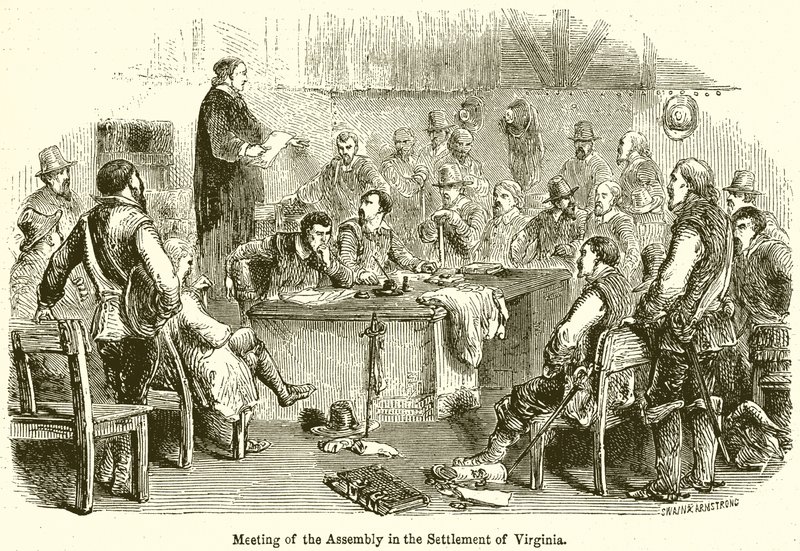 A közgyűlés ülése Virginia településen alkotó: English School