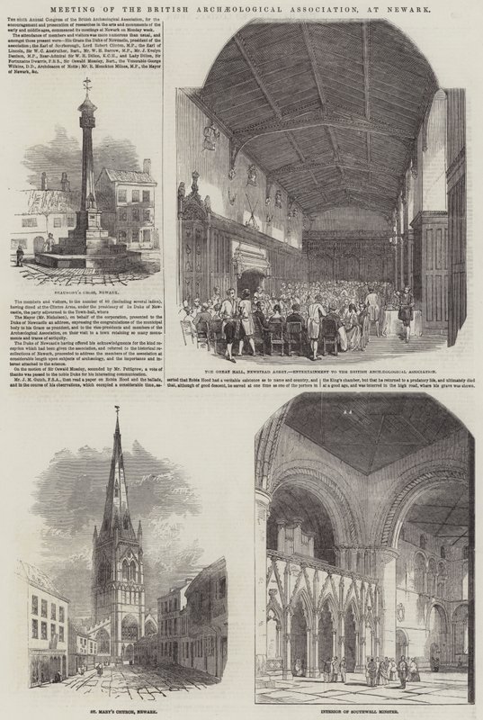 A Brit Régészeti Egyesület találkozója, Newark (metszet) alkotó: English School