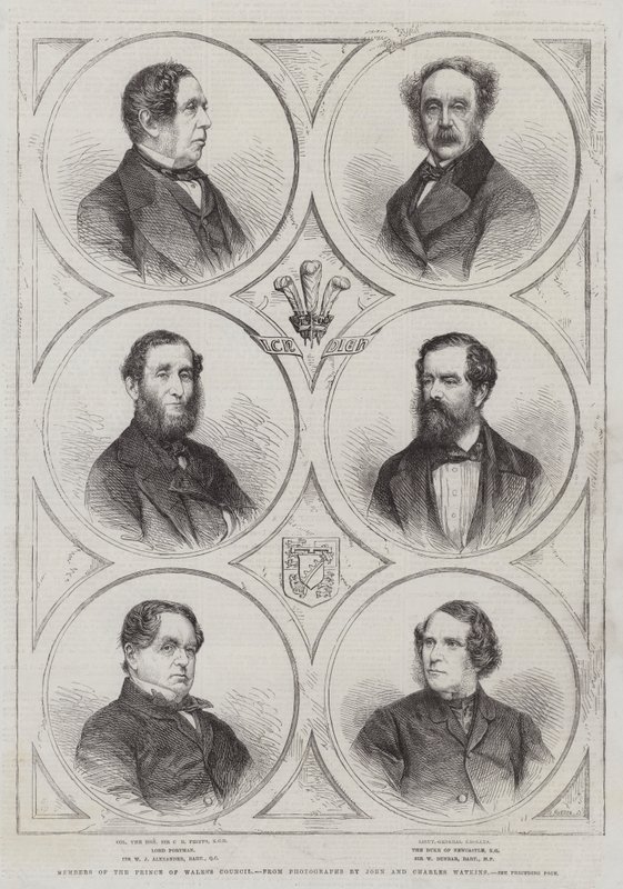 A walesi herceg tanácsának tagjai (metszet) alkotó: English School