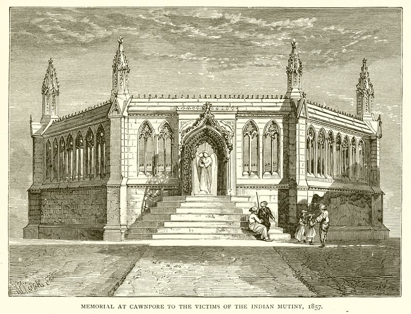 Cawnpore-i emlékmű az indiai lázadás áldozatainak, 1857 alkotó: English School