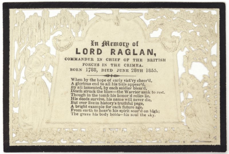 Emlékkártya Lord Raglan emlékére alkotó: English School