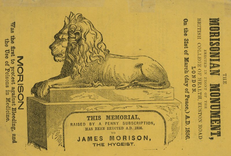 1856-ban James Morisonnak, a Hygeistnek állított emlékmű alkotó: English School