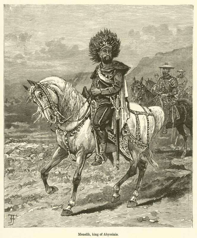 Menelik, Abesszínia királya (metszet) alkotó: English School