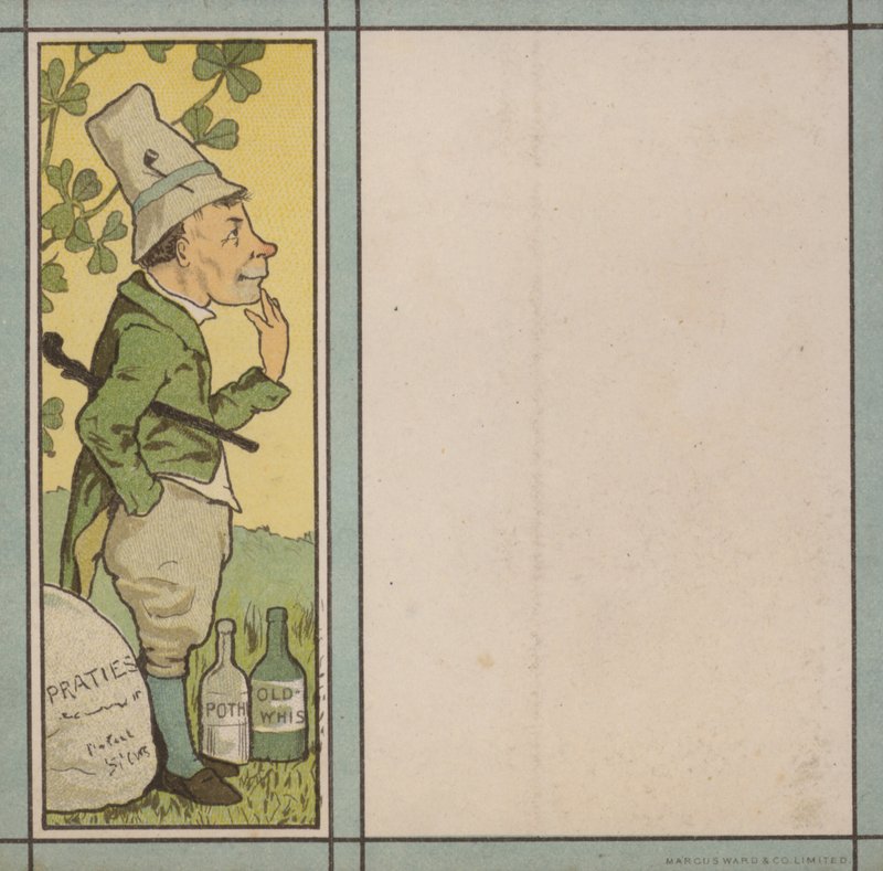 Menü illusztráció: Írország (színes litho) alkotó: English School