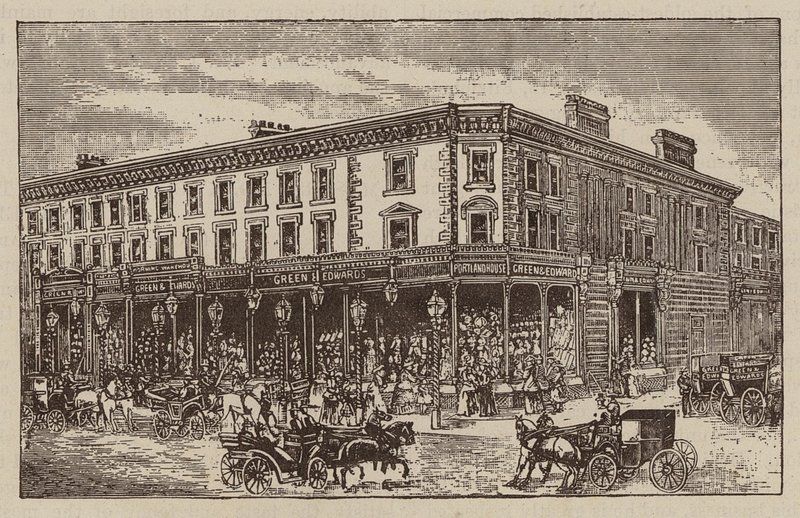 Messrs Green and Edwards, Drapers, Outfitters, etc, 2, 4, 6, 8 és 14, Circus Road, St John