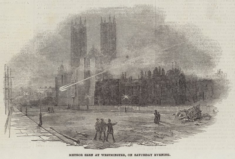 Westminsterben látható meteor szombat este (metszet) alkotó: English School