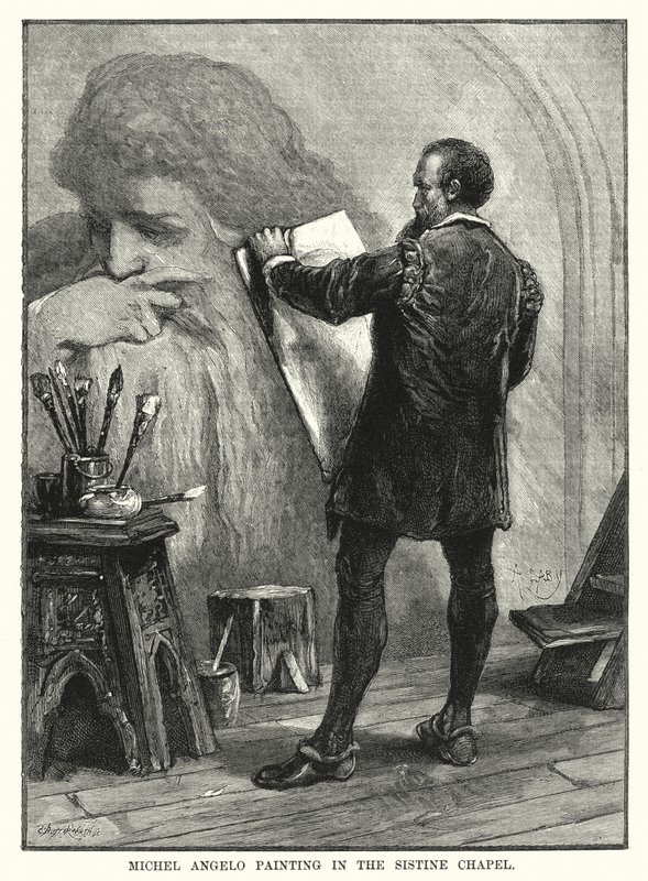 Michel Angelo festménye a Sixtus-kápolnában (metszet) alkotó: English School