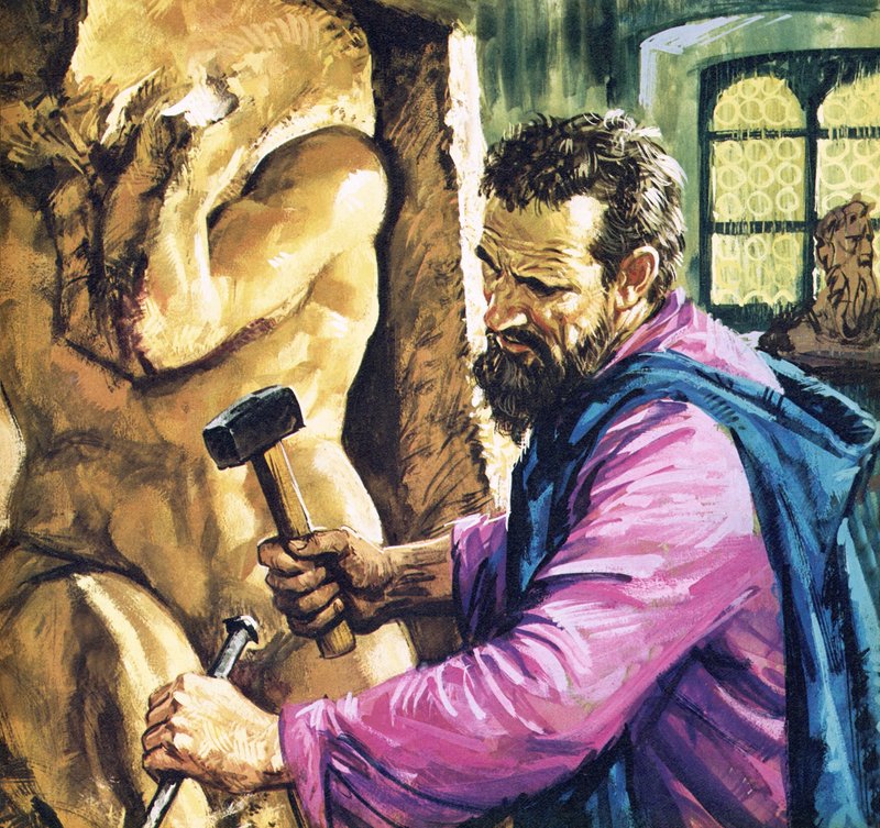 Michelangelo munka közben alkotó: English School