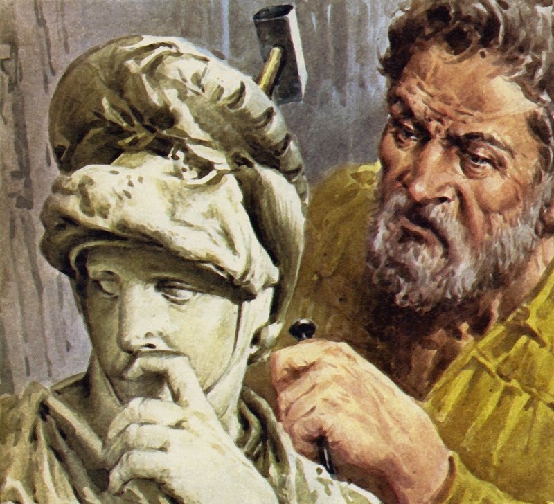 Michelangelo egy kápolnán dolgozott, amely a de Medici család sírjait tartalmazta alkotó: English School