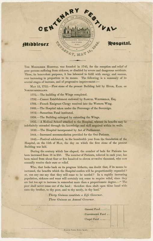 Middlesex Kórház. Centenáriumi fesztivál alkotó: English School