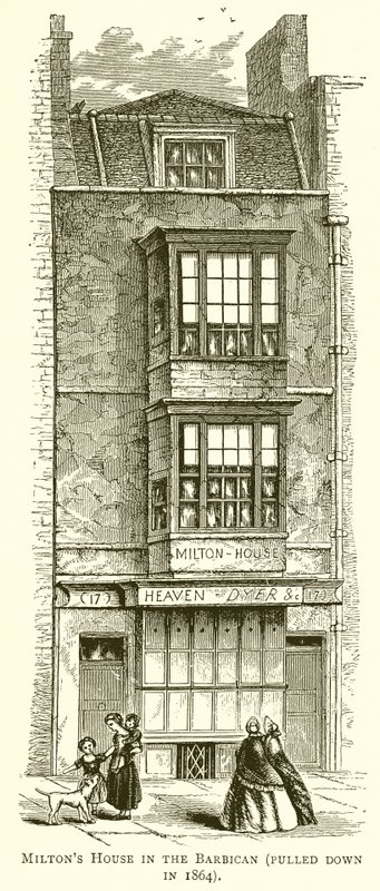 Miltons-ház a Barbakánban (1864-ben lebontották) alkotó: English School
