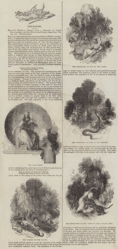 Milton költői művei, emlékirattal, James Montgomery (metszet) alkotó: English School