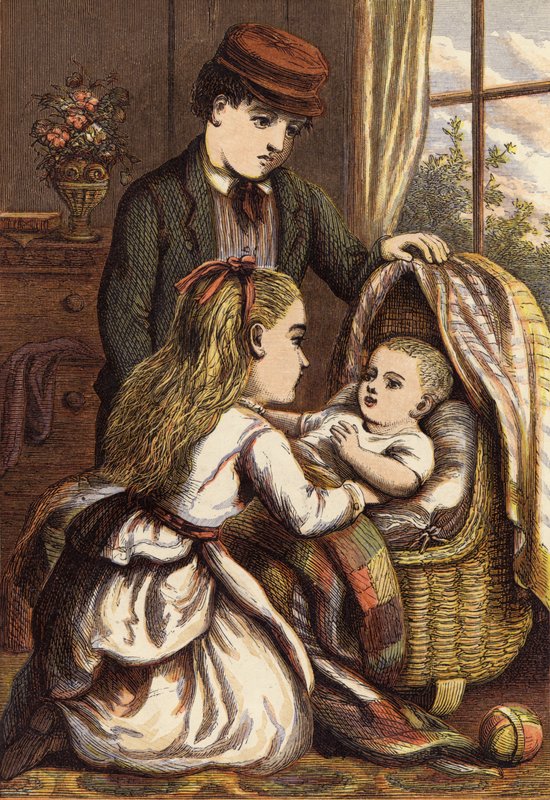 Minding baby (színes gravírozás) alkotó: English School