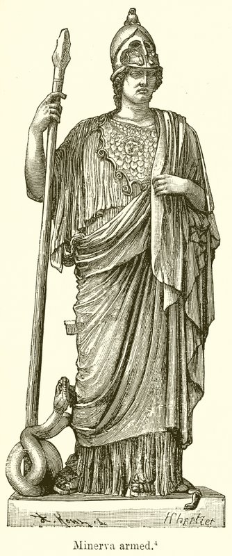 Minerva fegyveres alkotó: English School