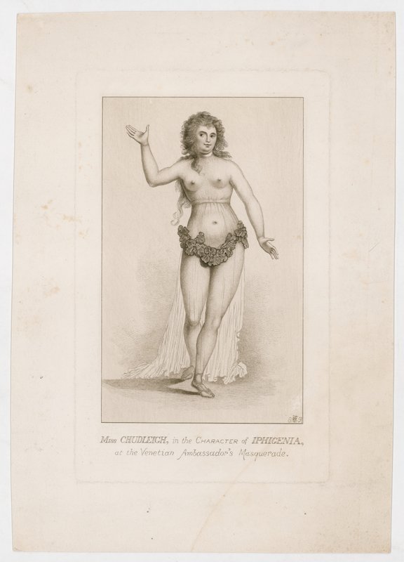 Miss Chudleigh, Iphigenia karakterében, a velencei nagykövetek maskarádéjában alkotó: English School