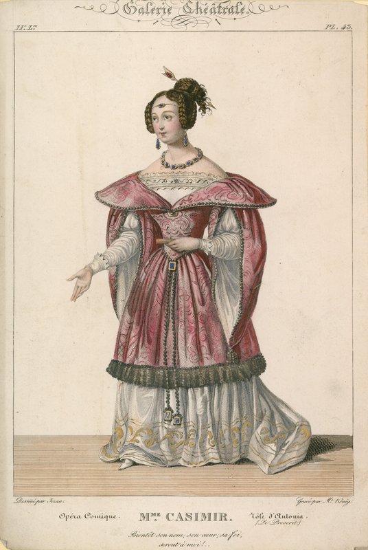 Casimir asszony Antonia szerepében, az Opera Comique-ban alkotó: English School