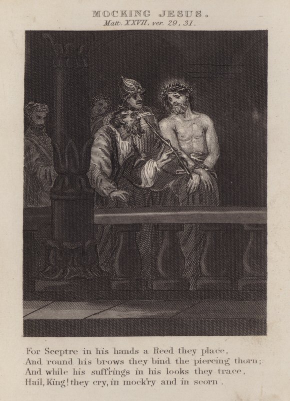 Gúnyos Jézus, Máté XXVII, ver 29, 31 (metszet) alkotó: English School