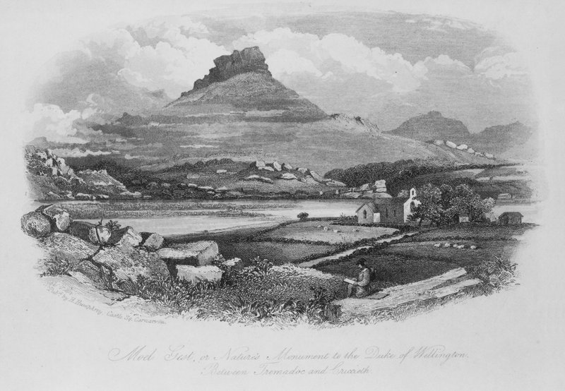 Moel Gest, vagy a természet emlékműve Wellington hercegének, Tremadoc és Criccieth között alkotó: English School