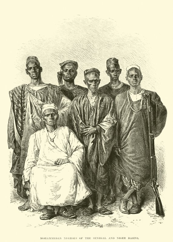 Mohamedán négerek a Szenegáli és Niger-medencéből (metszet) alkotó: English School