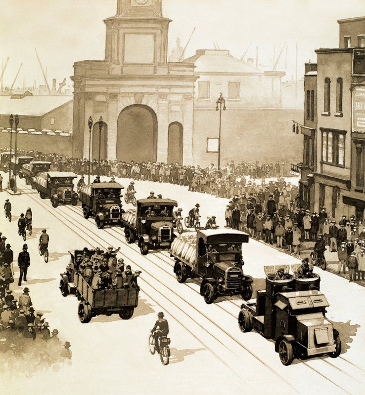 Történelmet írt pillanatok: Az 1926-os általános sztrájk (guache papíron) alkotó: English School