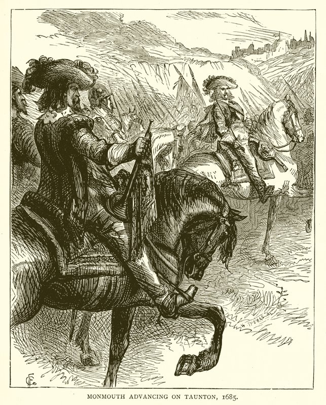 Monmouth előrenyomul Tauntonon, 1685 alkotó: English School