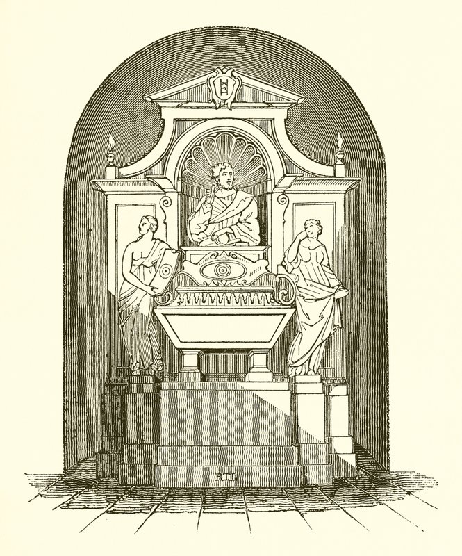 Galilei emlékműve a firenzei Santa Croce-templomban alkotó: English School