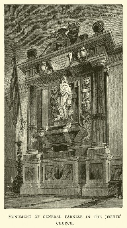 Farnese tábornok emlékműve a jezsuita templomban alkotó: English School