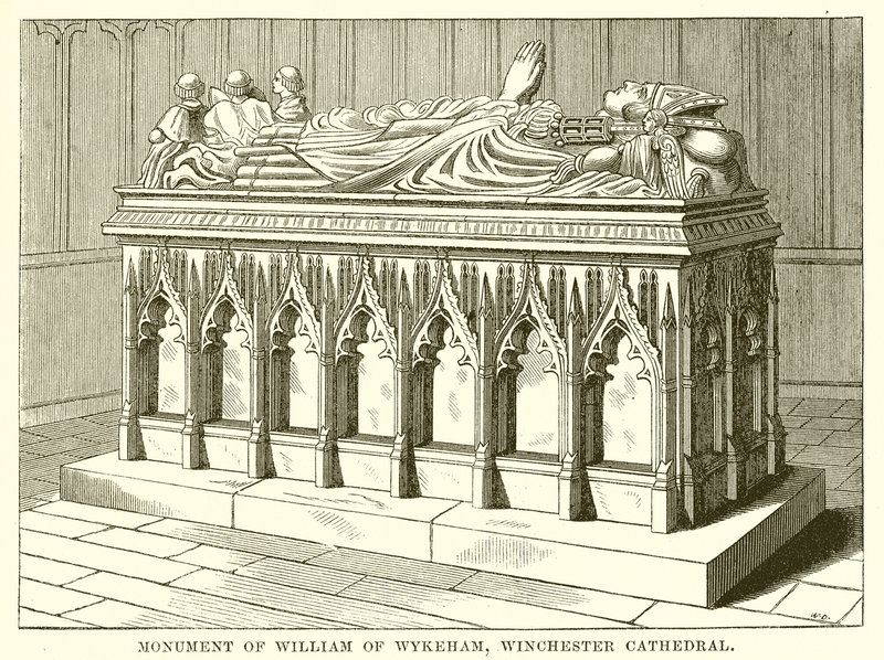 Wykehami Vilmos emlékműve, a winchesteri katedrális alkotó: English School