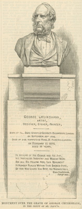 Emlékmű George Cruikshank művész sírja fölött alkotó: English School